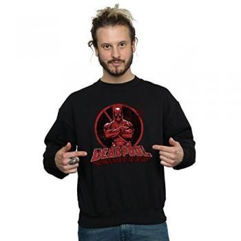 Black Deadpool Crossed-Arm Logo Sweatshirt