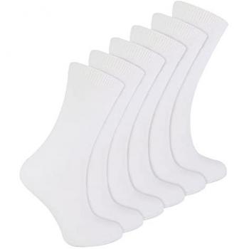 6 Pairs Kids Plain School Soft Cotton Socks