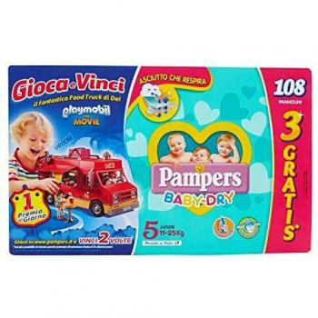 Baby Dry 5 Junior (Pampers) – Mega Pack 108 pezzi