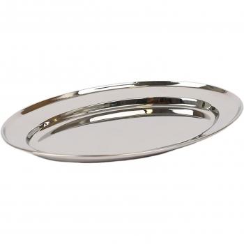 30cm x 20.5cm Silver Oval Stainless Steel Serving Platter