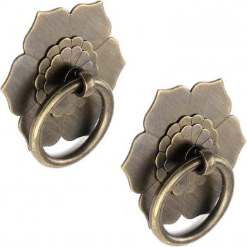 Anillos de Tiro de Bronce con Diseño Floral – 2 unidades