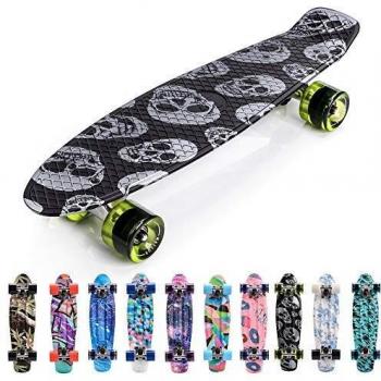 Meteor Mini Cruiser Skateboard Completo con Cuscinetti ABEC-7