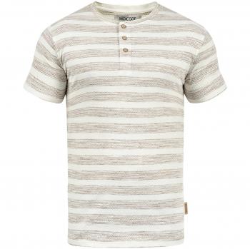Männer-T-Shirt von Indicode Albemarle mit Grandad-Ausschnitt und Waffelstruktur