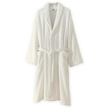 Shawl Collar Terry Toweling Bathrobe White 100% Cotton 450gsm