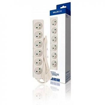 Multiprise Valueline 1,5 m 6 Sorties CA Blanc