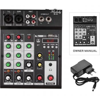 Muslady M-4U 4-Channel Mixing Console with Built-in Effects