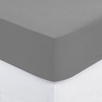 Drap-housse percale 140x190 cm Gris Atmosphera