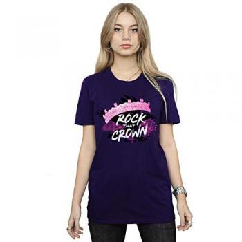 Disney Princess Crown Tee – Soft Cotton Boyfriend Fit, XL Purple