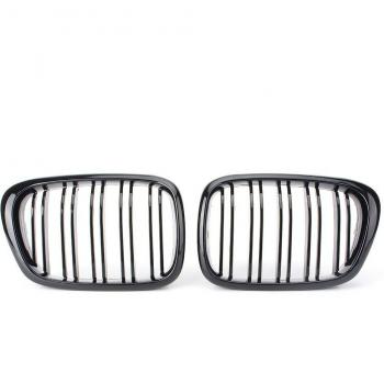 Front Center Grille for BMW 5 Series E39 in Gloss Black