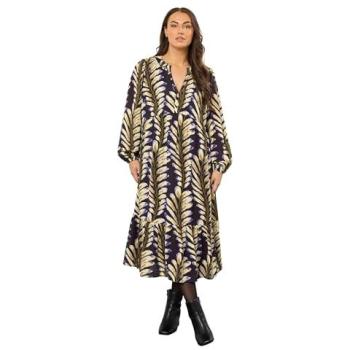 Leaf Tiered Maxi Dress in Midnight – Evans, Women’s, 26‑28
