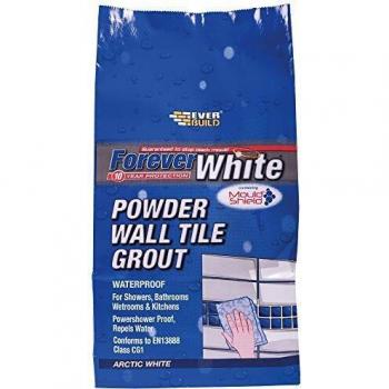 Everbuild Forever White Powder Wall Tile Grout 1.2kg Arctic White