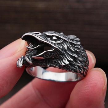 Nordic Odin Raven Men's Ring