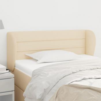 Kopfteil mit Ohren Creme 83 x 23 x 78/88 cm Stoff