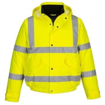 Cazadora impermeable Hi-Vis con capucha y cintas reflectantes S463