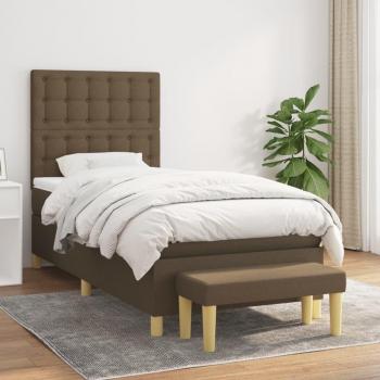 VidaXL Boxspringbett Dunkelbraun 90x200 cm Stoff mit Matratze