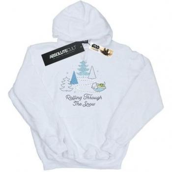 Sweat Fille Star Wars Mandalorian Rouler dans la Neige 12-13 Blanc