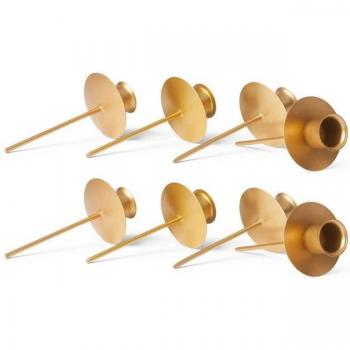 8x GOLD Stabkerzen mit passenden Kerzenständern von Novaliv