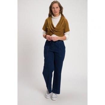 Pullover biologico donna colletto scialle mezze maniche, marrone, taglia 60/62