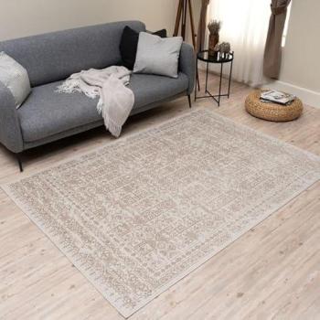 Elegant Vintage Design Carpet 6'7 x 9'5 – Light Beige