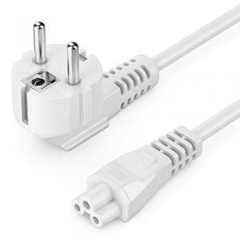 DeleyCON 2m Stromkabel mit 90° Winkel Typ F auf IEC C5 Buchse Weiß