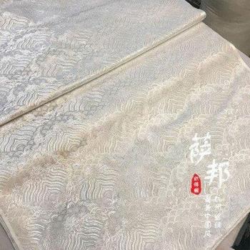 Jacquard Stoff in Seide, Meereswellen Design, 50cm x 75cm