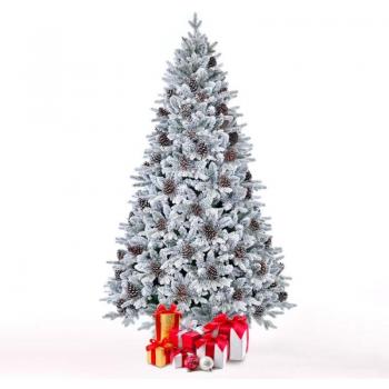 NieveEcológica 210 cm: Árbol Navideño Artificial con Piñas