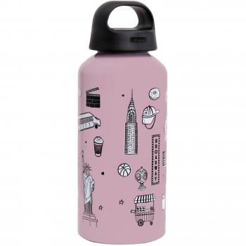 Mr. Wonderful Sketch The World NY Aluminum Water Bottle, White, 1 x 7.5 x 20 cm