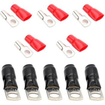 6 AWG M8 Ring Terminals for Car Audio Power Ground Wire 10 Pieces