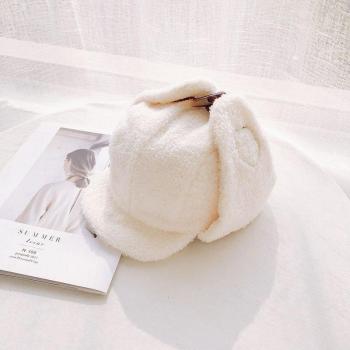 Solid Color Wool Bomber Cap