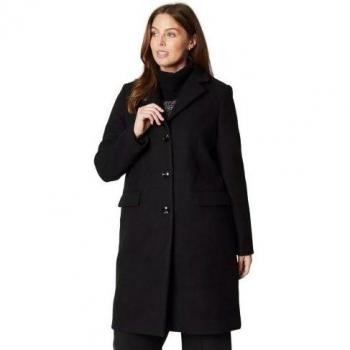 Manteau long ajusté, style fémelle décolleté