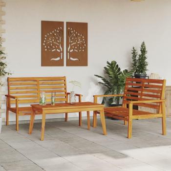 3 Piece Lounge Set Solid Acacia Wood
