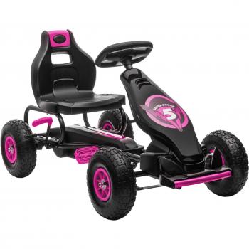 HOMCOM Kids Pedal Go Kart with Adjustable Seat Rubber Wheels