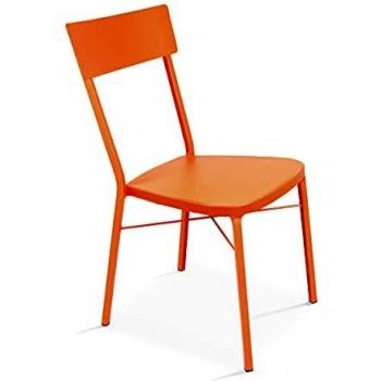 Chaise Carrée Orange Oviala – 1 Place, Acier, Cabourg