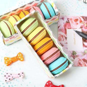 Lot de 5 gommes Kawaii Macaron en caoutchouc pour fournitures scolaires