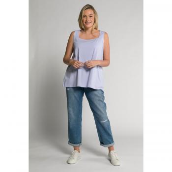 Top Svasato Donna Blu Cotone Taglia 60/62
