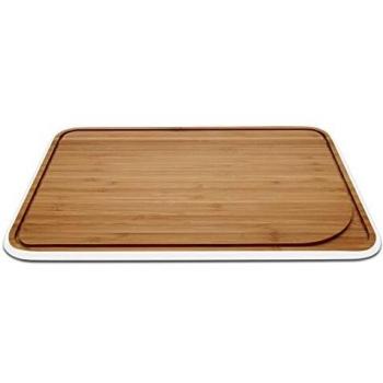 Medium Rigole Pebbly Bamboo Chopping Plate – M Blanc White