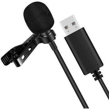 Micrófono de Solapa USB Negro