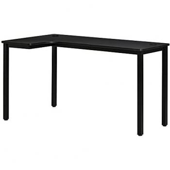 L-Shaped Corner Gaming Desk with Cable Management Wood and Carbon Fibre Finish 145 x 81 x 76cm Left or Right Orientation