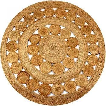 Round Braided Jute Area Rug 150 cm vidaXL