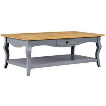 Wohnzimmertisch Grau MDF Holzbeine