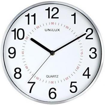 Unilux Aria Wanduhr metallgrau, 28.5cm, mit Sekundenzeiger