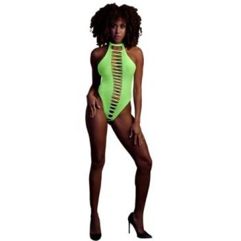 Body sexy vert à entrejambe ouverte