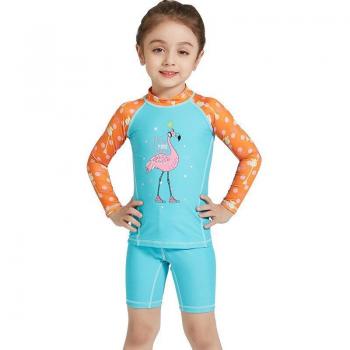 Traje de baño infantil con protección UV y mangas largas, rápida desecación