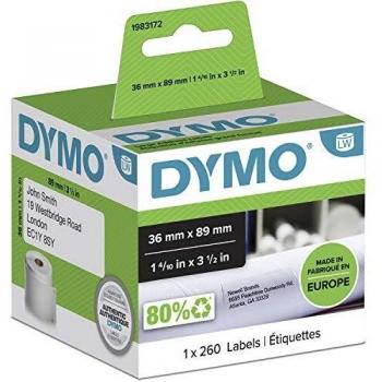Large Address Label Roll – DYMO Authentic 260 Pieces, 36 mm × 89 mm, White Background