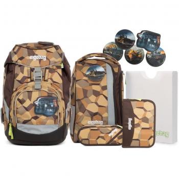 Ergonomischer Schulrucksack‑Komplettset 6 Stücke – 35 cm, 20 L (Bodo Kahki)