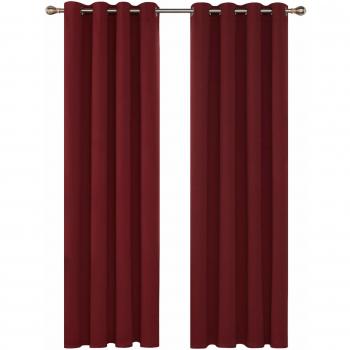 Deconovo Ösenvorhang Verdunkelung 229x117 cm Rot 2er Set