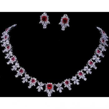 Emmaya Bridal Set with AAA Clear Zircon Choker Necklace