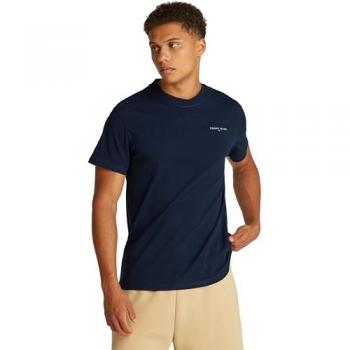 T-shirt Tommy Jeans Slim Linear Chest manica corta blu navy