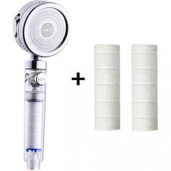 Zhangji Triple‑Action Shower Head featuring One‑Button Cut‑Off & Swap‑Out Filter, High‑Pressure Efficiency Nozzle