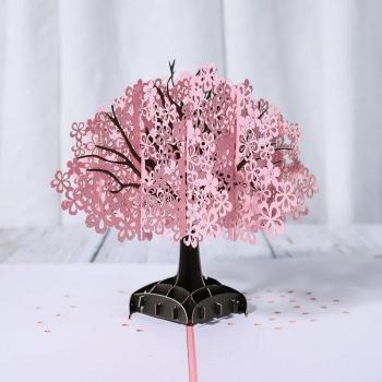 Cherry Blossom Anniversary Pop-Up Card
